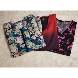 Women's Scrub Jacket Top & Set GT‎ Performance  V-Neck Top Stretchy Size Small